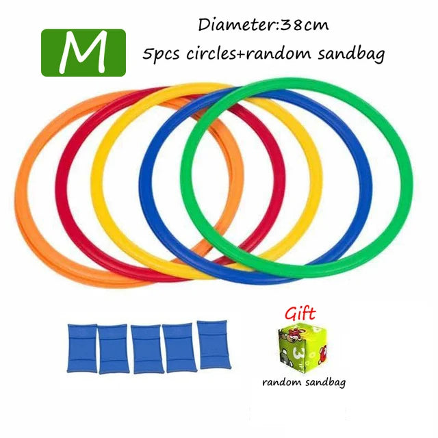 Children Brain Games Hopscotch Jump Circle Rings Set Kids Sensory Play Indoor Outdoor For Training Sports and Entertainment Toy