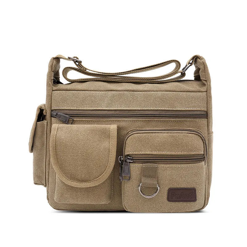 Men's canvas bag Large capacity shoulder bag Casual messenger bag Canvas bag Travel bag