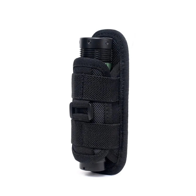 Tactical Hunting Molle Nylon Flashlight Pouch 360 Degrees Rotatable Outdoor Flashlight Cover Holster Torch Case Portable Torch