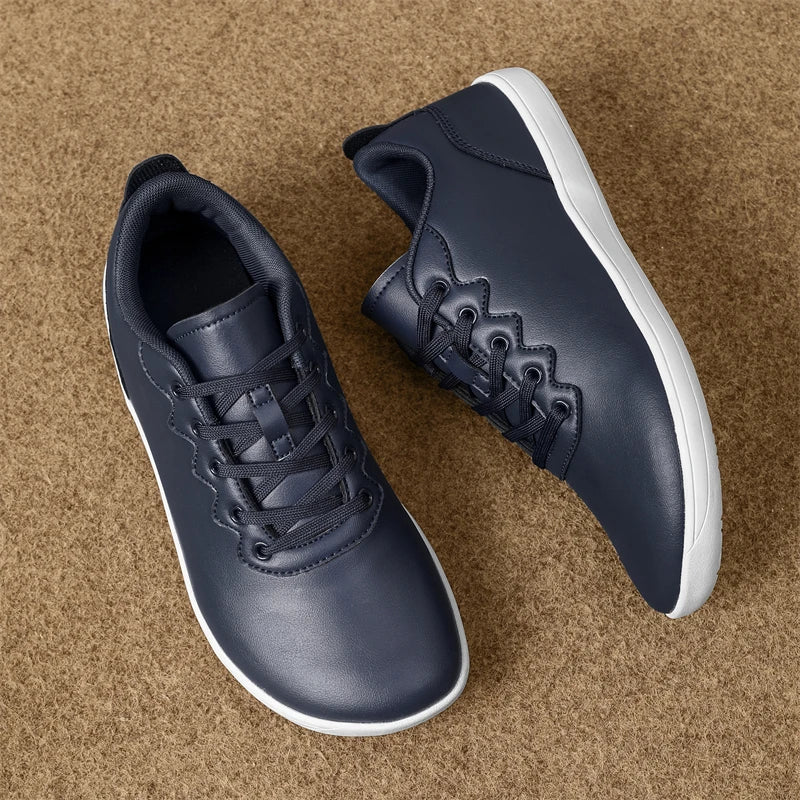 Wide Toe Box Barefoot Shoes for Women Men PU Leather Casual Shoes Zero Drop Dress Sneakers Outdoor Men Walking Shoes EU36-48
