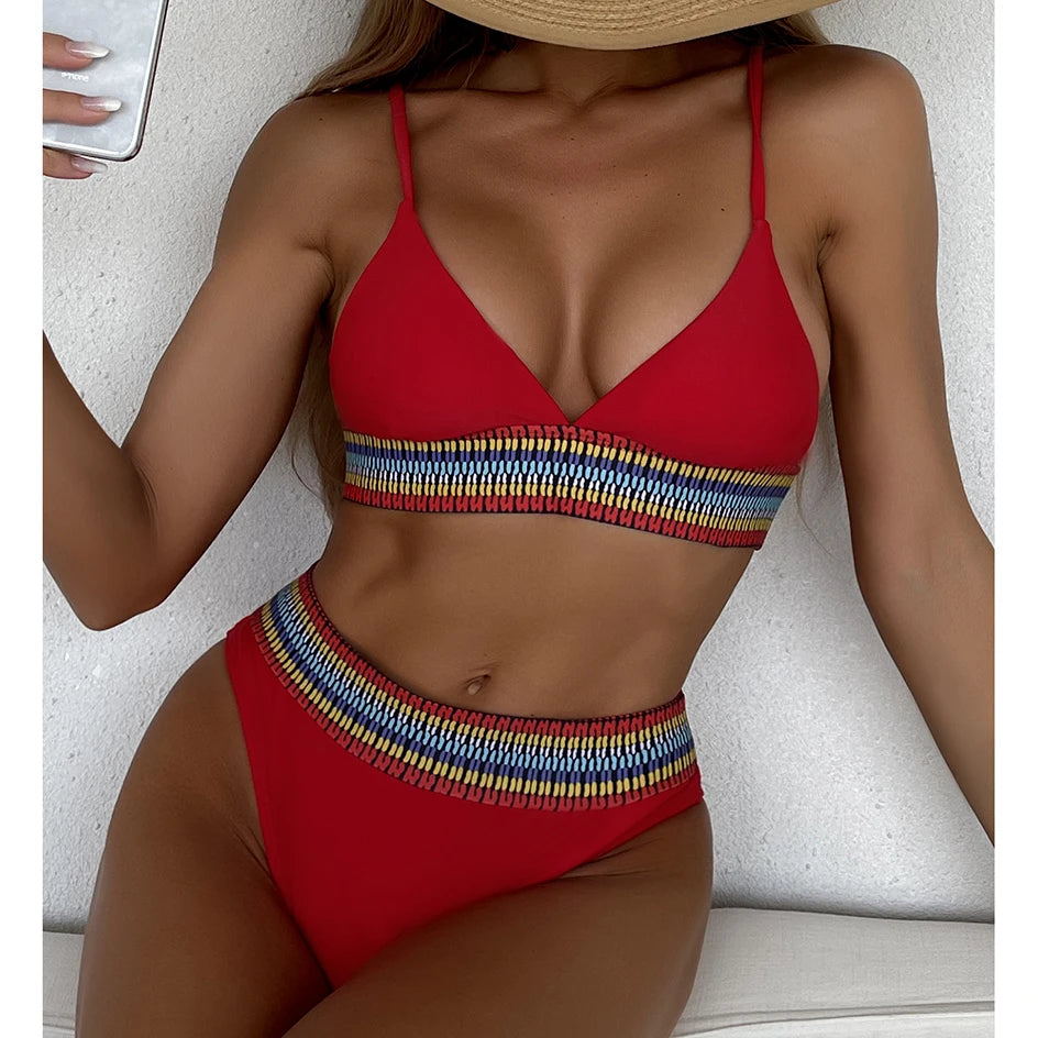 Sexy Bikini 2025 Women Swimwear High Waist Swimsuit Brazilian Bikinis Set 2 Pieces Women Bathing Suit Swim for Summer Beach Wear