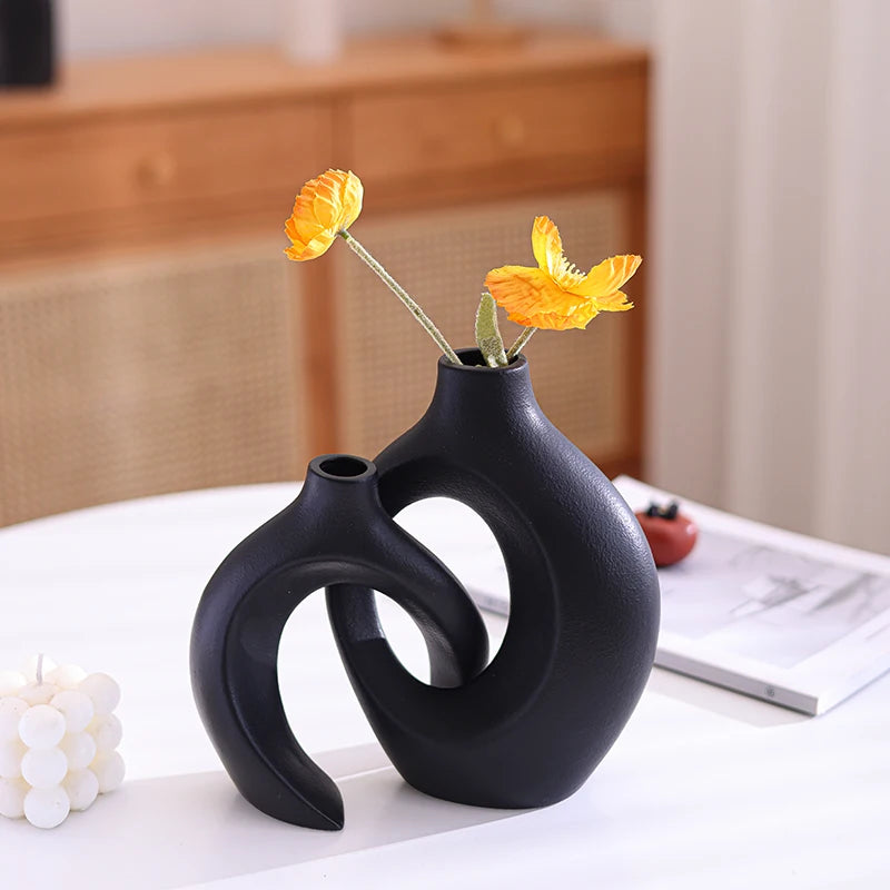 2pc ceramic vase artwork, living room bedroom study cafe and other decorations, Christmas gifts.