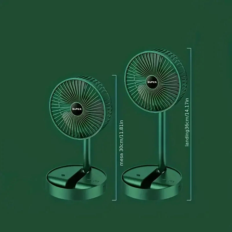 Stand Fan, 6 Inch Folding Portable Telescopic Floor/USB with Rechargeable Battery,3 Speeds Super Quiet Adjustable Height