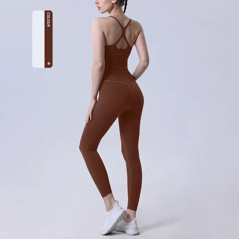 2 Piece Yoga Clothes Women's Tracksuit Athletic Wear Pilates Fitness Suit Gym Workout Push Up Clothes Sports Bra Leggings Suit