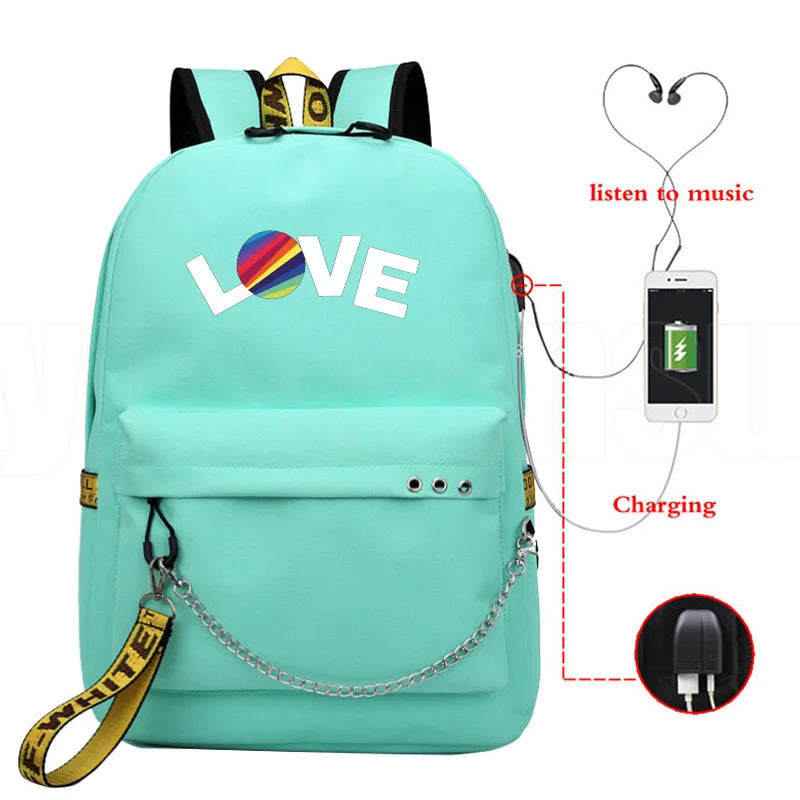 Popular Youthful School Bag Unisex Now United Travel Bags Usb Rechargeable Oxford Waterproof Notebook Shoulder Backpacks