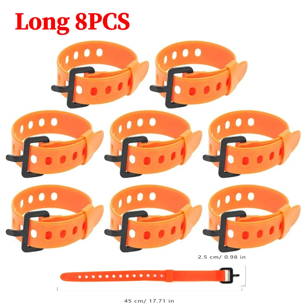 5-8PCS Outdoor Multi-functional Ties Portable Buckle Ties Rubber Convenient Elastic Free Adjustment for Travel Camping Hiking
