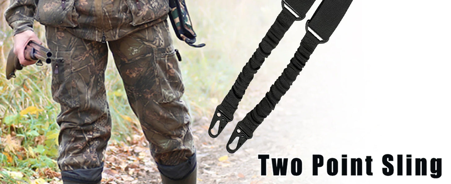 Premium 130g Two-Point Rifle Sling - Adjustable Tactical Gun Sling for Hunting, Shooting, Outdoor & Military Use, Durable & Comf