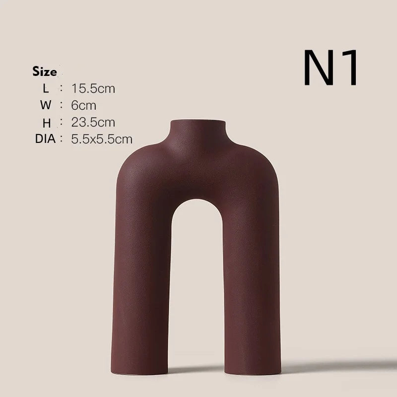 INS Ceramic Art Vase, Modern Simple Home Living Room Flower Arrangement, Advanced Sense Decorative Device, New
