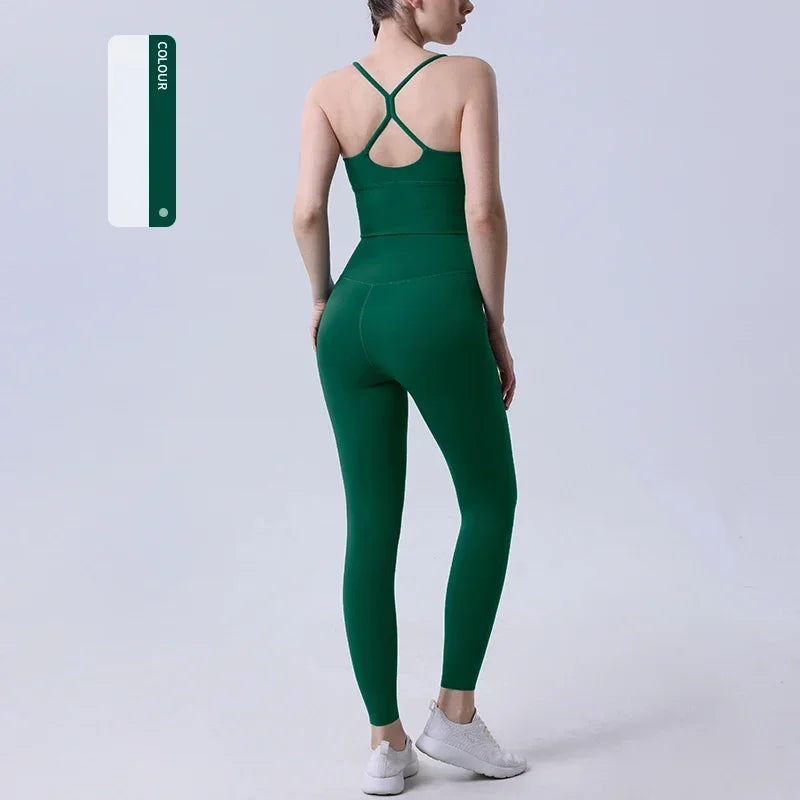 2 Piece Yoga Clothes Women's Tracksuit Athletic Wear Pilates Fitness Suit Gym Workout Push Up Clothes Sports Bra Leggings Suit