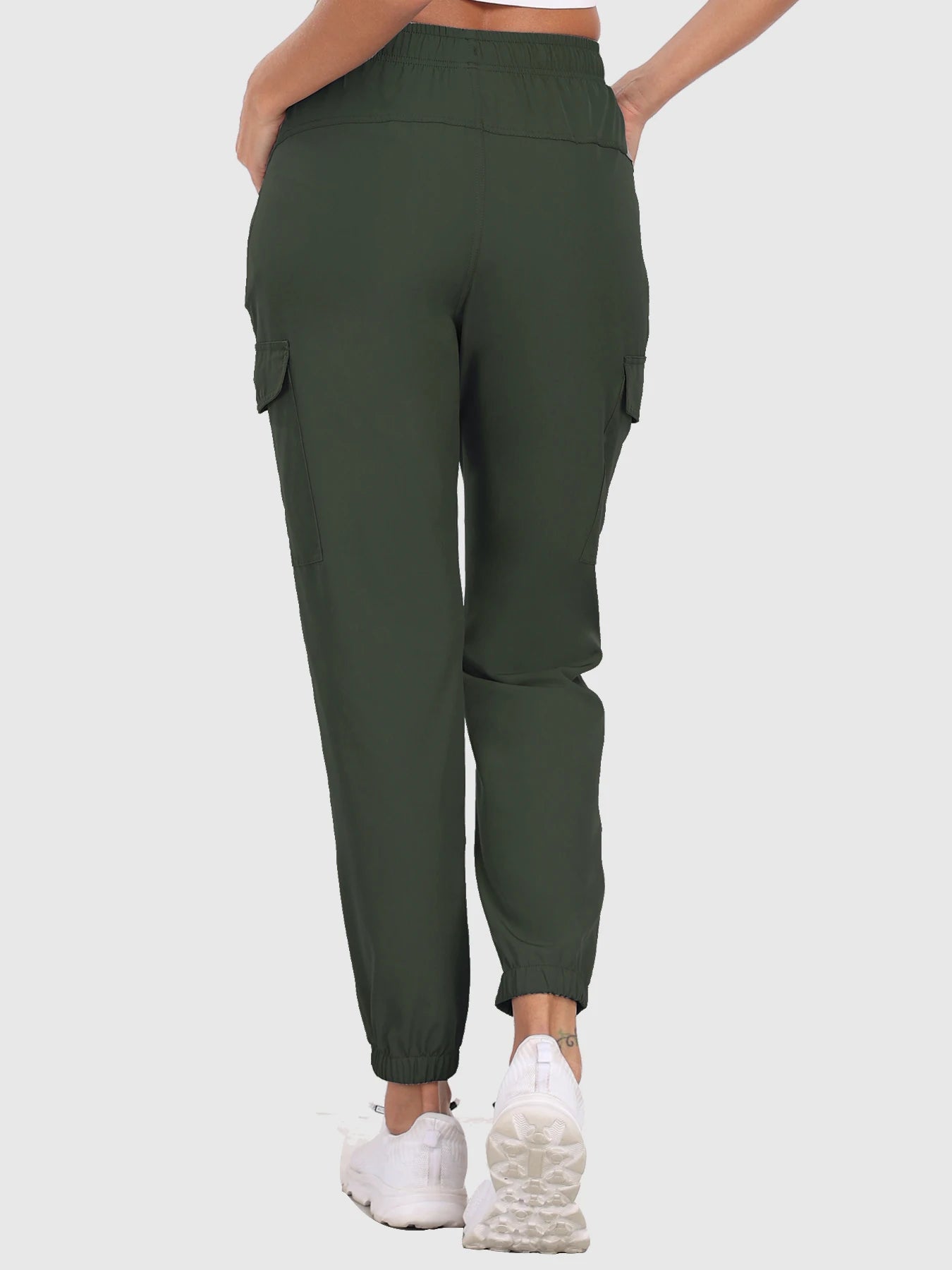 Hiking Pants for Women UPF 50+ Cargo Quick Dry Water Resistant Elastic Waist Zip Pockets,Travel work Lightweight Running