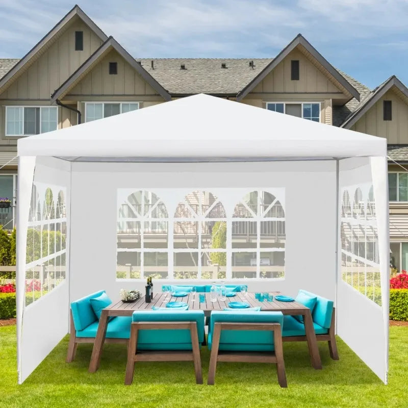UBesGoo Party Wedding Tent Outdoor Camping Gazebo Canopy with 3 Sidewalls Canopy 10' X 10'