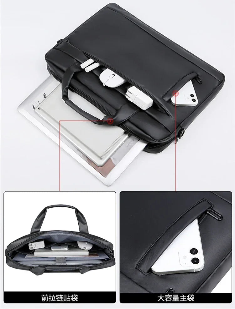 Men Briefcase Bag High Quality Business Famous Brand PU Leather Shoulder Messenger Bags Office Handbags 14 inch Laptop bag bolso