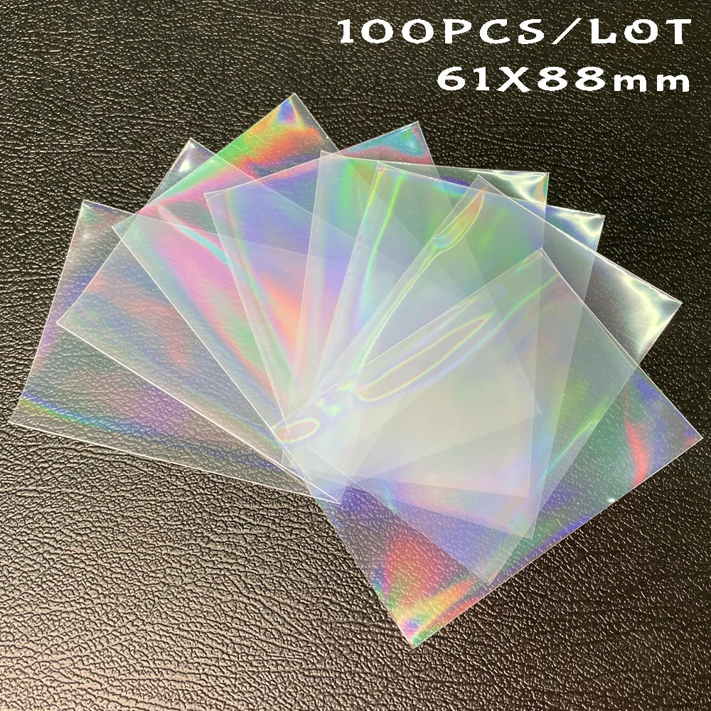 100pcs/Lot Heart-shaped Foil Laser Top Loading TCG Card Sleeves YGO Board Game Photo Protector Trading Cards Shield Cover