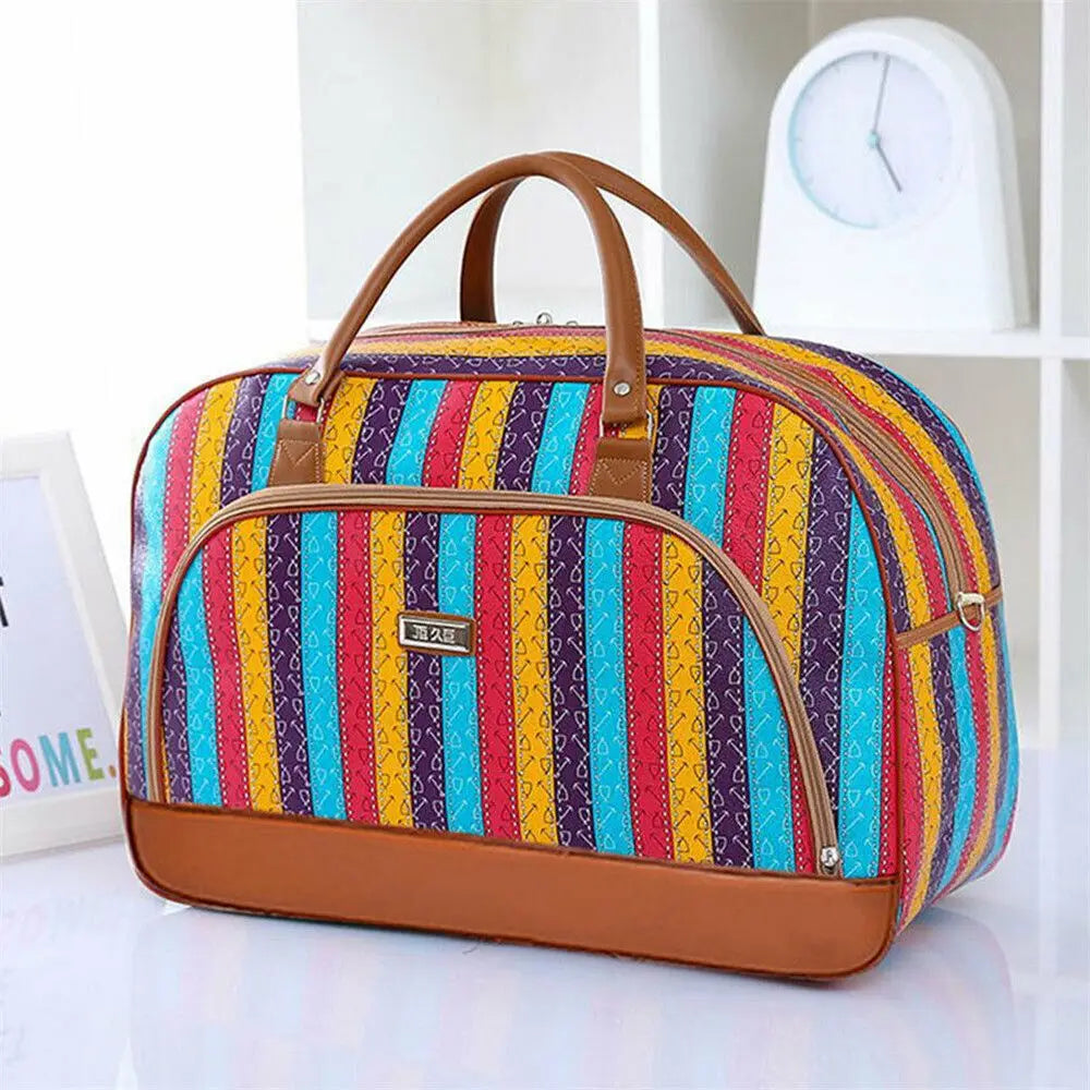 Fashion Lady Large Travel Zip Bag Overnight Weekend Women Holdall Hand Luggage Women Carry On Handbag