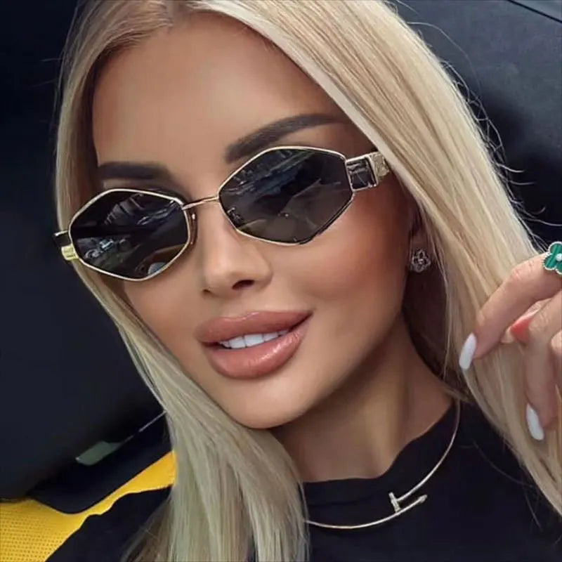 Vintage Special-Shaped Sunglasses Women Men Square Sun Glasses Female Retro Polygon Oculos De Sol for Male Eyeglass Eyewear