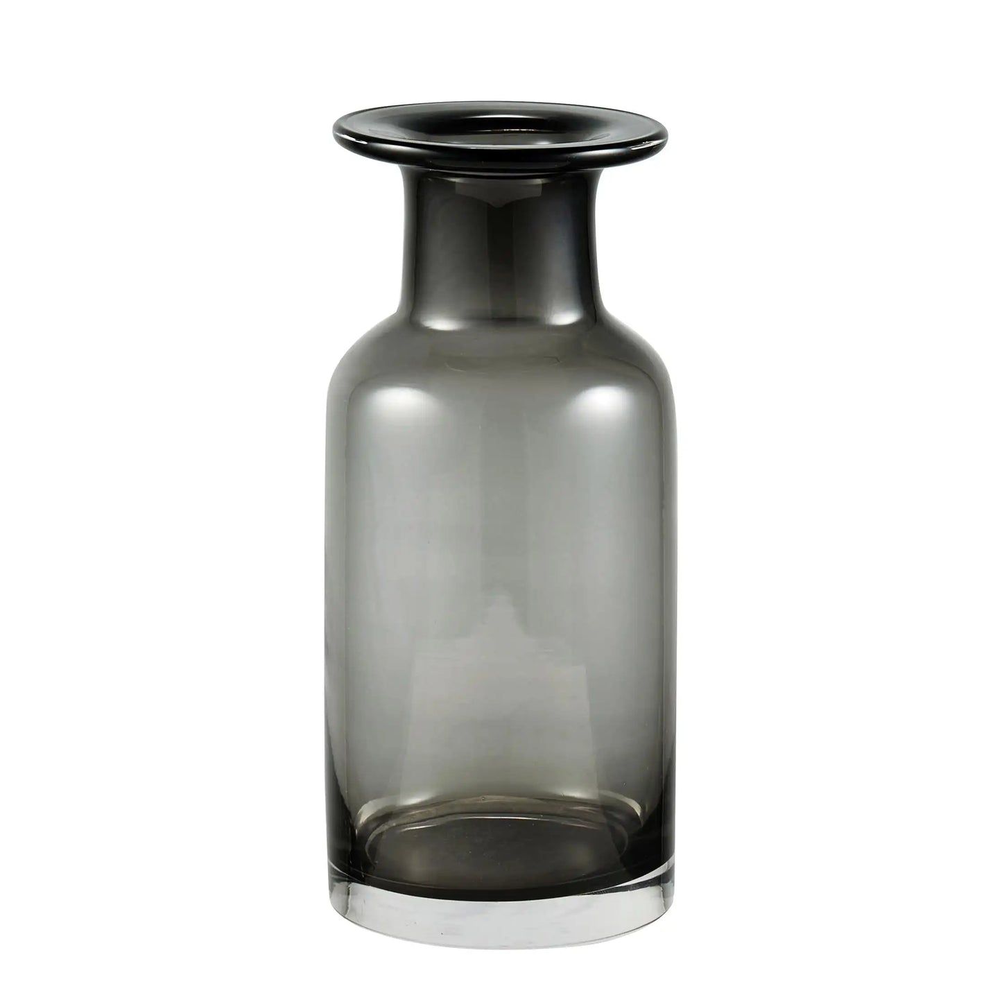 8 Inches Smoked Black Indoor Glass Vase