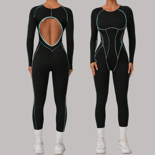 Seamless Yoga Jumpsuit Sports Fitness Peach Hip Tights Backless High-intensity One-piece Workout Clothing Gym Bodysuit for Women