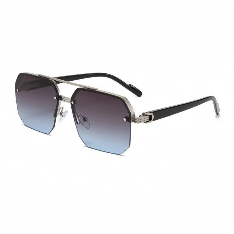 New men's driving sunglasses look slim and UV resistant, with a high-end feel and half frame design