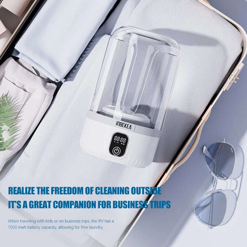 2025 wireless mini digital washing machine, rechargeable portable intelligent small underwear and sock specific washing cup 1.5L