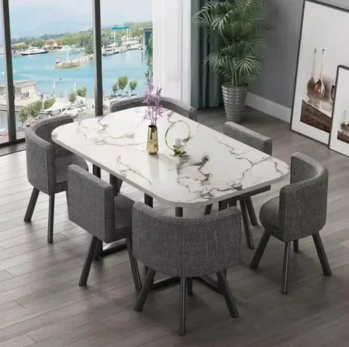 Dining Table, Rectangular for Dining Room/living Room, Kitchen Dining Table Set with Metal Legs