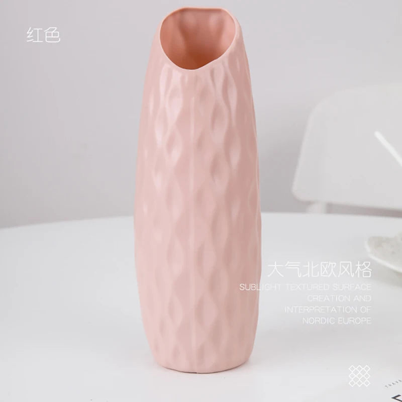 Modern Nordic Plastic Flower Vase, Pink, Blue, White Pot, Basket, Home, Living Room Decoration, Ornament, Arrangement