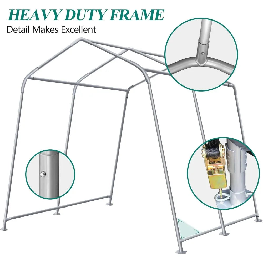 10' x 10' Outdoor Storage Shelter - Heavy Duty Storage Tent with Roll-up Ventilated Windows, Portable Garage Zipper Storage shed
