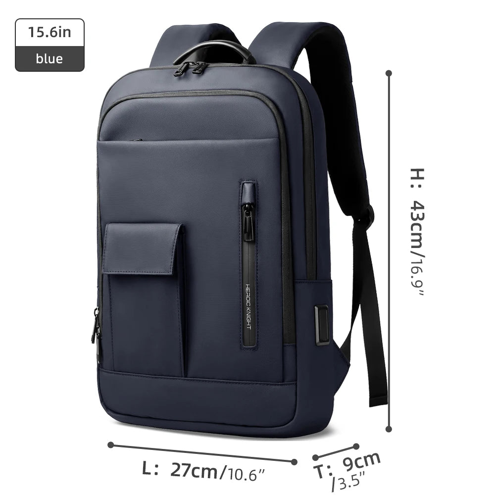 Heroic Knight Multifunctional Laptop Backpack Stylish Men Classic USB Charging Business Backpack Waterproof Slim Work Backpack