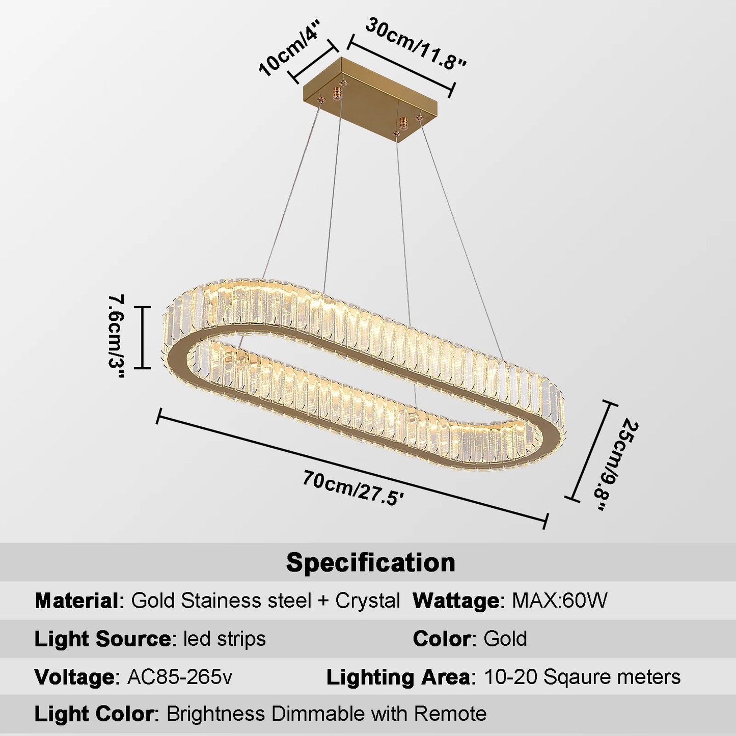 Modern Pendant Light Luxury Crystal Oval Design Led Chandelier Ceiling Lamp Nordic Hanging Fixture Living Bedroom Hotel Lustres