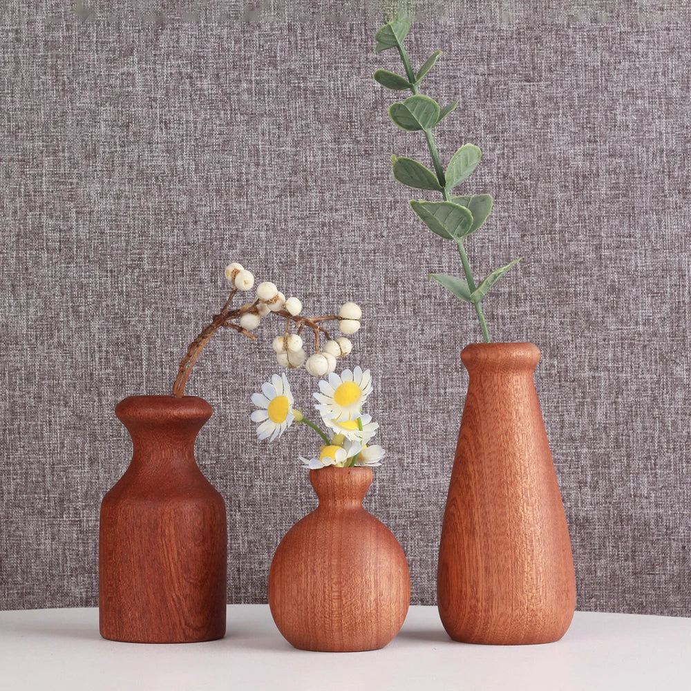1PC INS style retro rough element embryo wooden vase decoration living room flower arrangement home decoration photography props
