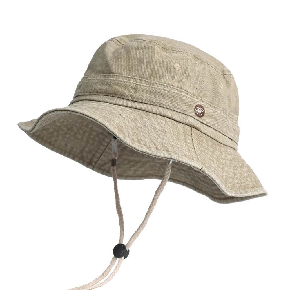 Washed Cotton Bucket Hats Spring Summer Men Women Panama Hat Fishing Hunting Cap Sun Caps Outdoor Sun Hat