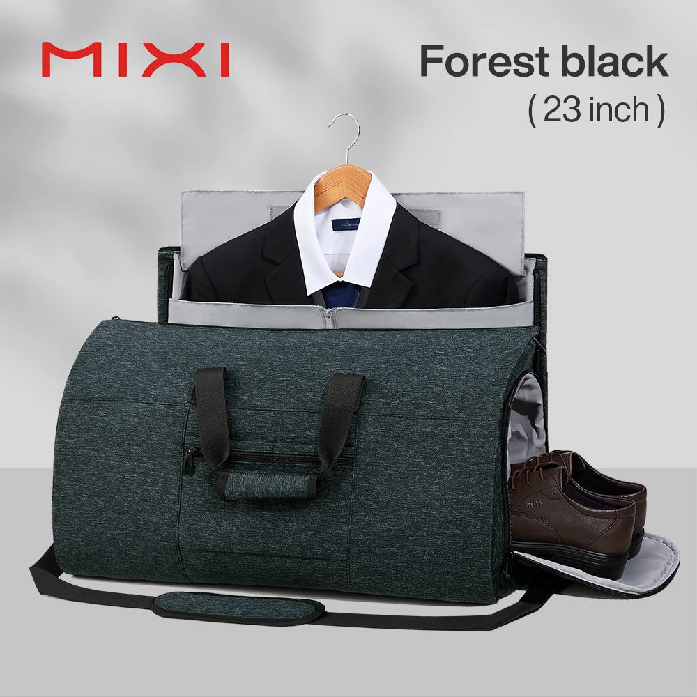 Mixi Multifunctional Convertible Garment Duffel Bag Suit Storage Bag With Shoe Pouch Large Capacity Carry On Luggage For Travel