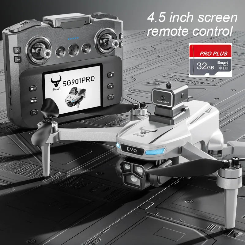 Drone Professiona 4K Dual Camera GPS Brushless Intelligent Obstacle Avoidance with Mapping Screen Control RC Drone SG901 PRO MAX