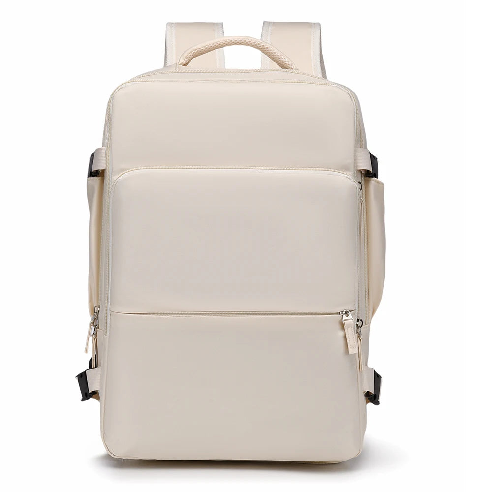 Large Capacity Women's Travel Backpack with Shoe Compartment,Carry-On,Business Laptop Bag,Adjustable Shoulder Straps,USB Powered