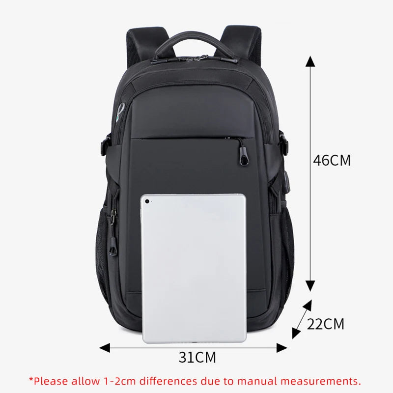 Backpack USB Headphone Jack Large Capacity Waterproof Travel Bag Boarding Carry-on Business 15.6 inch Computer Storage Y83A