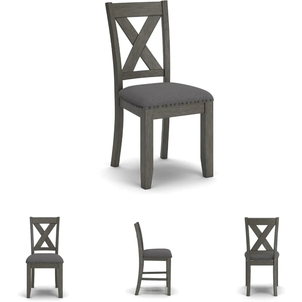 Ashley Caitbrook's Rustic 7-Piece Dining Set with Gray Table and 6 Chairs