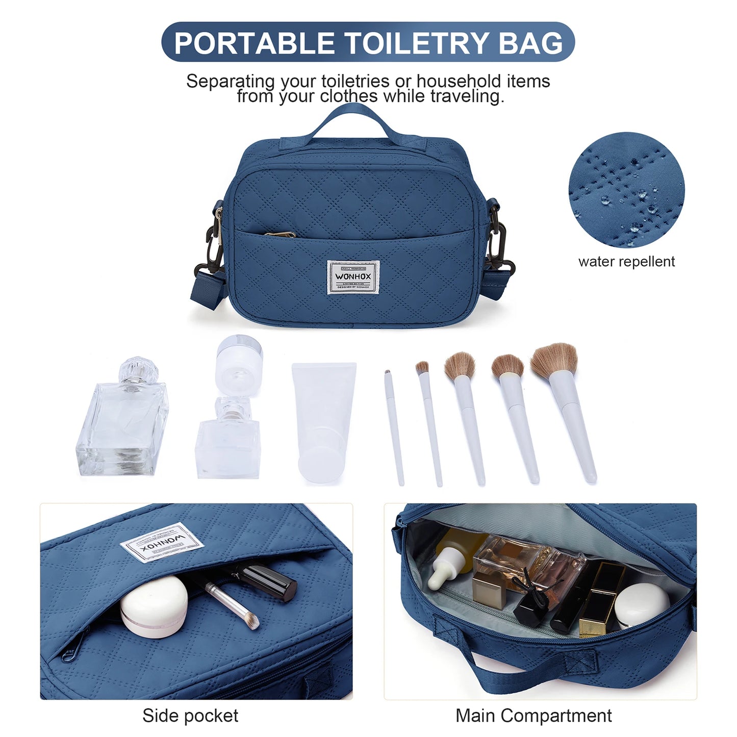 Travel Bag for Woman ,Carry On Foldable Travel Bag,Weekender Overnight Bag,Simple Women's Clothing Backpack Luggage Handbag,blue
