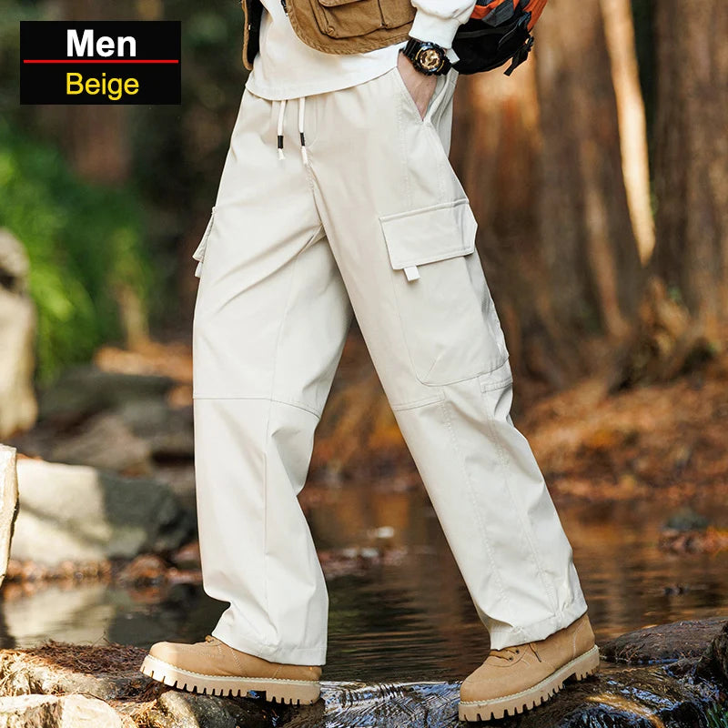 CHRLCK Men's Waterproof Hiking Pants Spring Summer Overalls Quick Drying Trousers Men Breathable Fishing Camping Outdoor Pants
