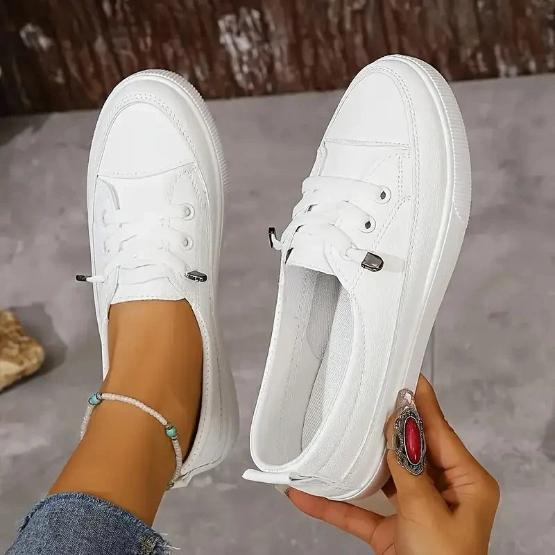 Women Sneakers 2024 New Spring Autumn Low Platform Sneakers Women Fashion White Flat Slip on Casual Vulcanize Shoes for Women