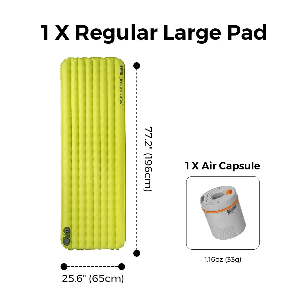FLEXTAILGEAR ZERO MATTRESS MUMMY - Insulated Sleeping Pad with 6.0 / 5.6 R-Value, Ultralight Inflatable Camping Mat