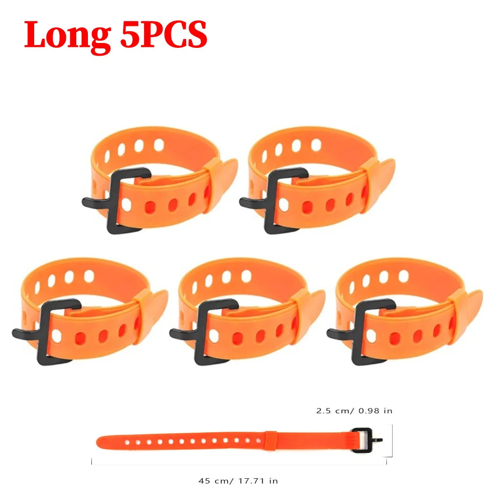 5-8PCS Outdoor Multi-functional Ties Portable Buckle Ties Rubber Convenient Elastic Free Adjustment for Travel Camping Hiking