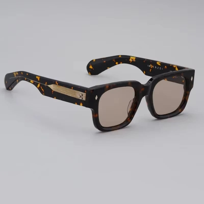 Sunglasses for Men Vintage Acetate Luxury Designer Sunglasses Women Occhiali Da Sole Da Uomo ENZO Red Lens Sunglasses