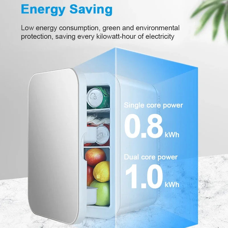 6L Mini Car Refrigerator 12V DC 220V AC Electric Portable Beauty Cooler Warmer Car Mini Fridge Ice Box for Home Camping Travel
