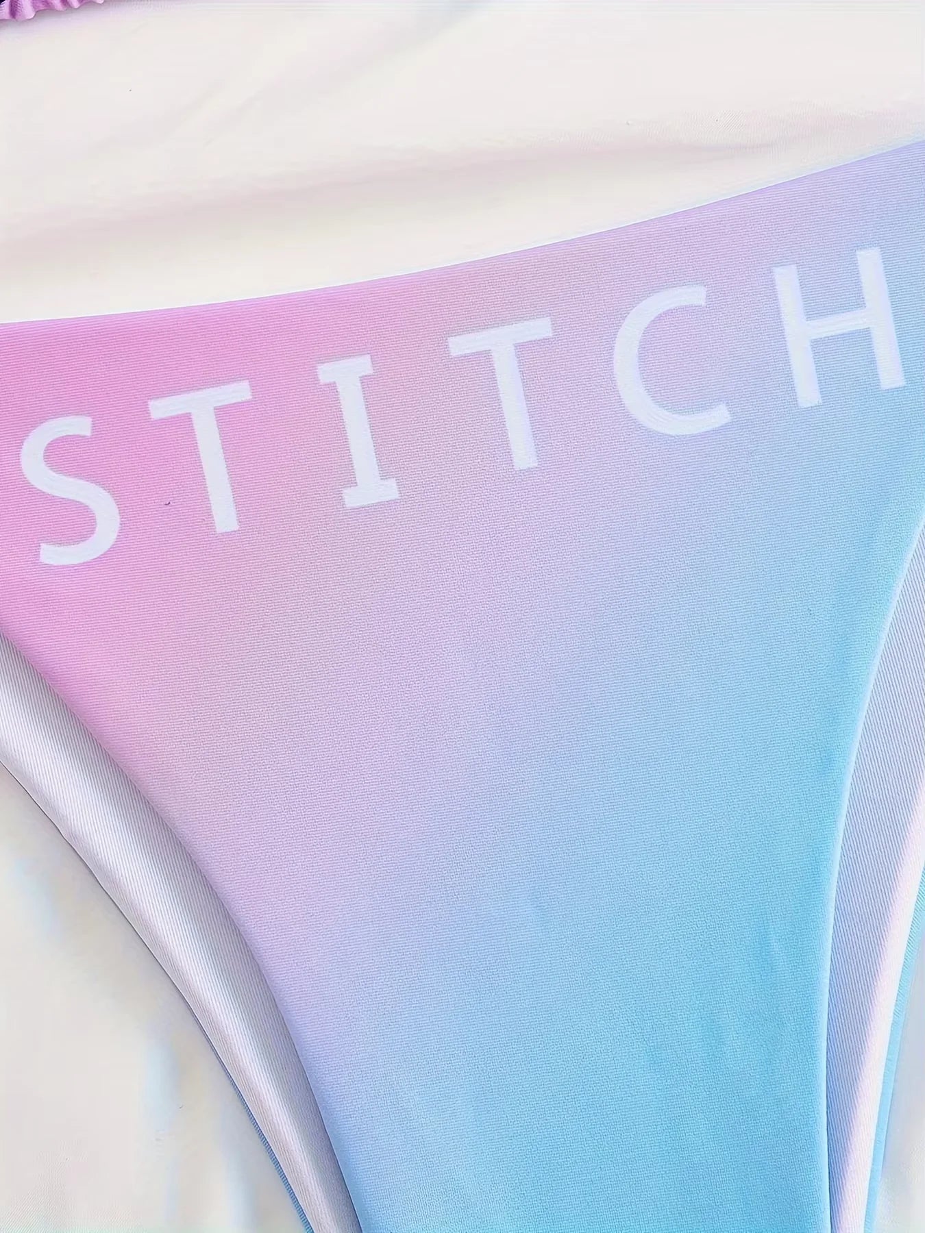 2Pcs New Stitch Bikinis Set Kawaii Swimsuit Black 2025 Women New Summer Sexy Bikinis Y2k Beach Strappy Panties Swimwear Girl