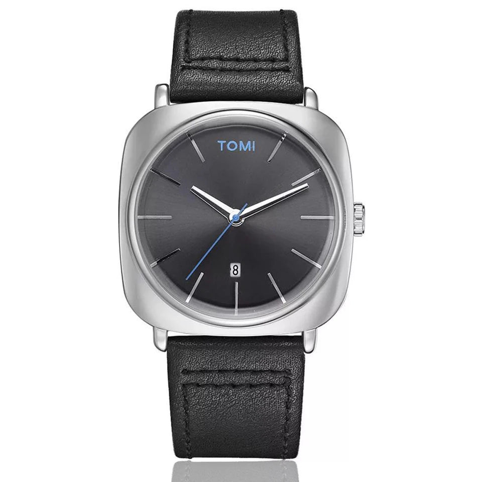 Elegant Watch for Men Simple Style Men Quartz Wrist Watches Casual Leather New Wristwatch Minimalist Black White Brown Man Clock