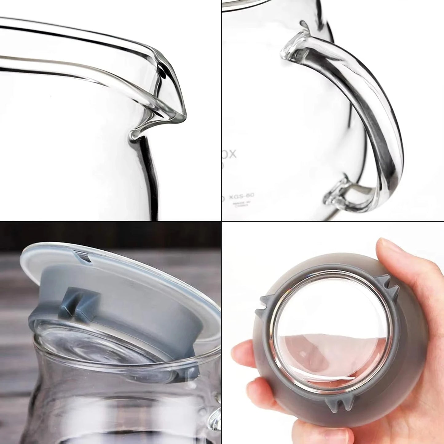 Heat Resistant Coffee Pot 350/500/700ml Coffee Clear Glass Kettle Sharing Pot with Lids Coffee Espresso Maker Accessories
