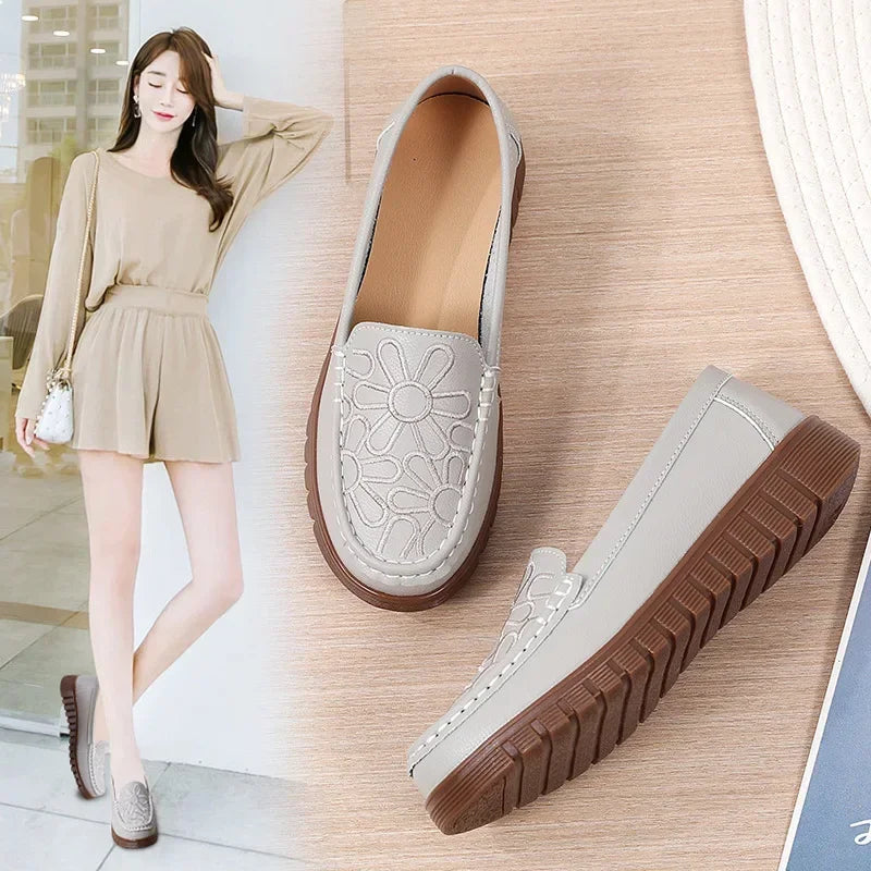Women's Shoes Slip-on Loafers Ladies Casual Shoes Platform Wedge Moccasins Sneakers Comfortable Flat Shoes Zapatos Mujer 2024