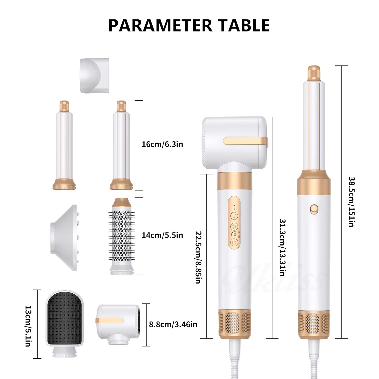 Hair Dryer 7 in 1 Hair Styler Tools Complete Set Salon Brushless Motor 110000rpm Professional Blower Dryerr With Comb