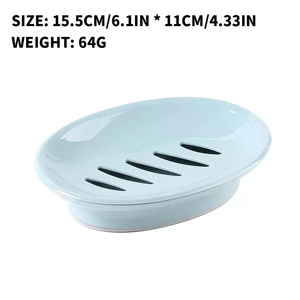 European oval soap box, toilet plastic, simple double compartment draining bathroom, face washing soap box