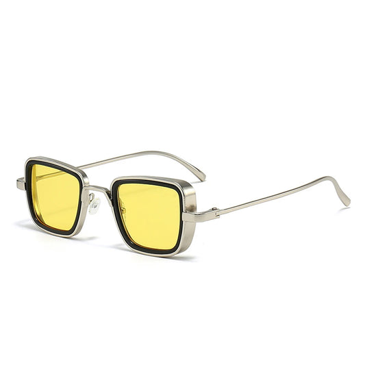 Men Driving Sunglasses Vintage Metal Steampunk Sun Glasses Brand Designer  Square Sunglasses Men Women Stylish Shades Anti Uv400