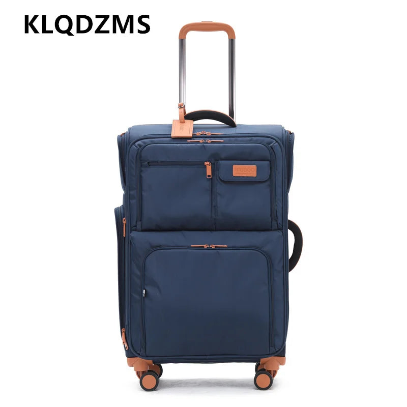 KLQDZMS Luggage Travel Bag Set Men's Boarding Box Women's Trolley Case Oxford Cloth Large Capacity 20"24"28 Inch Suitcase